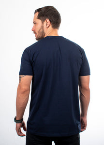 T-shirt estampada hombre azul oscura