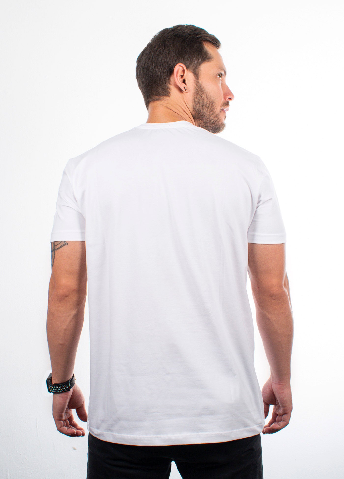T-shirt estampada para hombre blanca