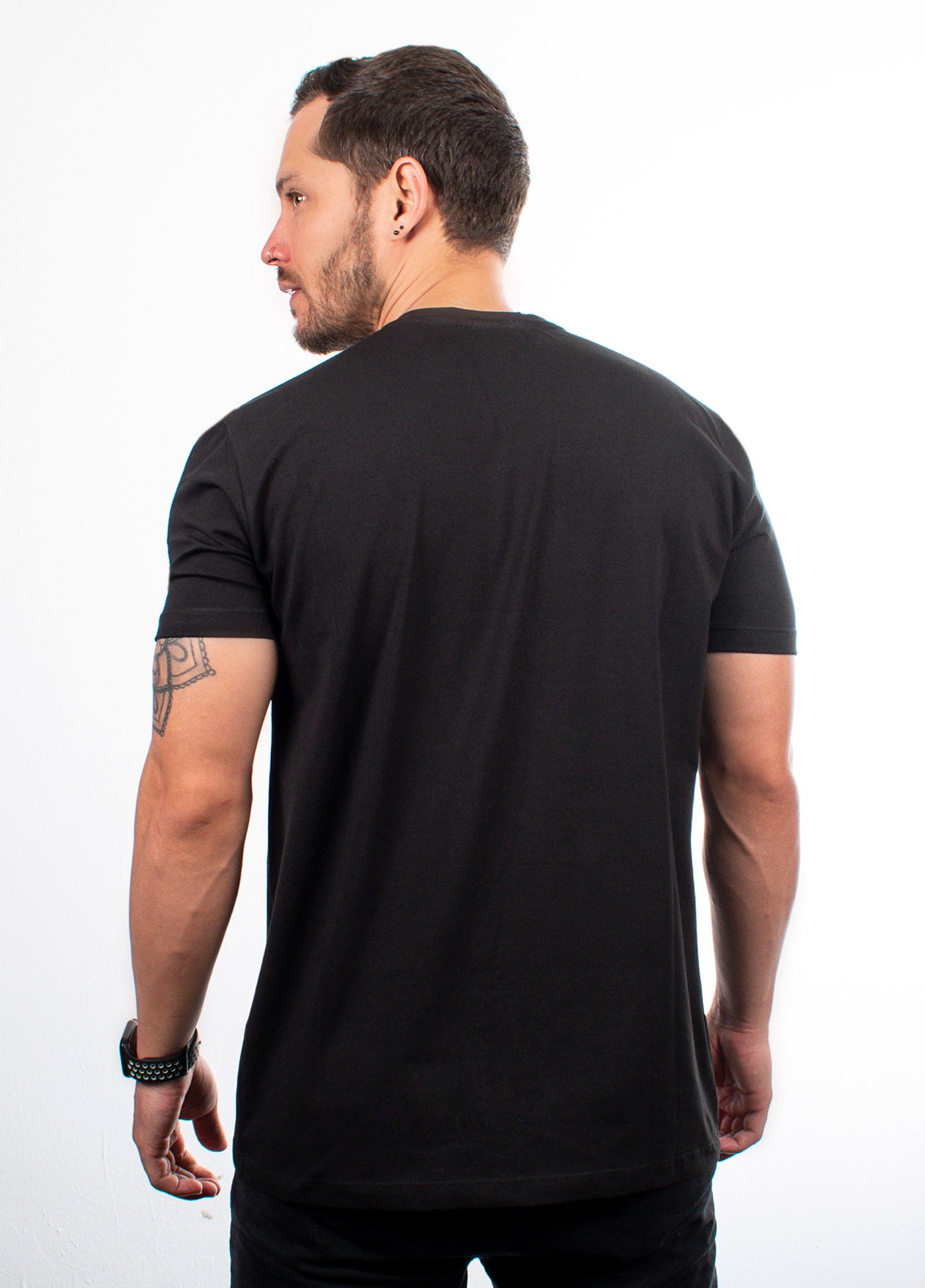 T-shirt estampada para hombre negra