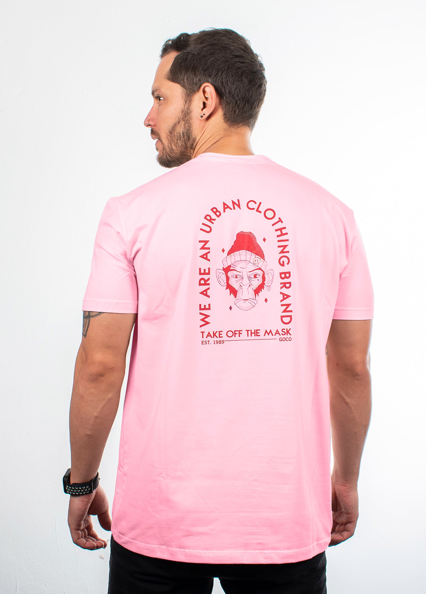 T-shirt estampada para hombre palo rosa