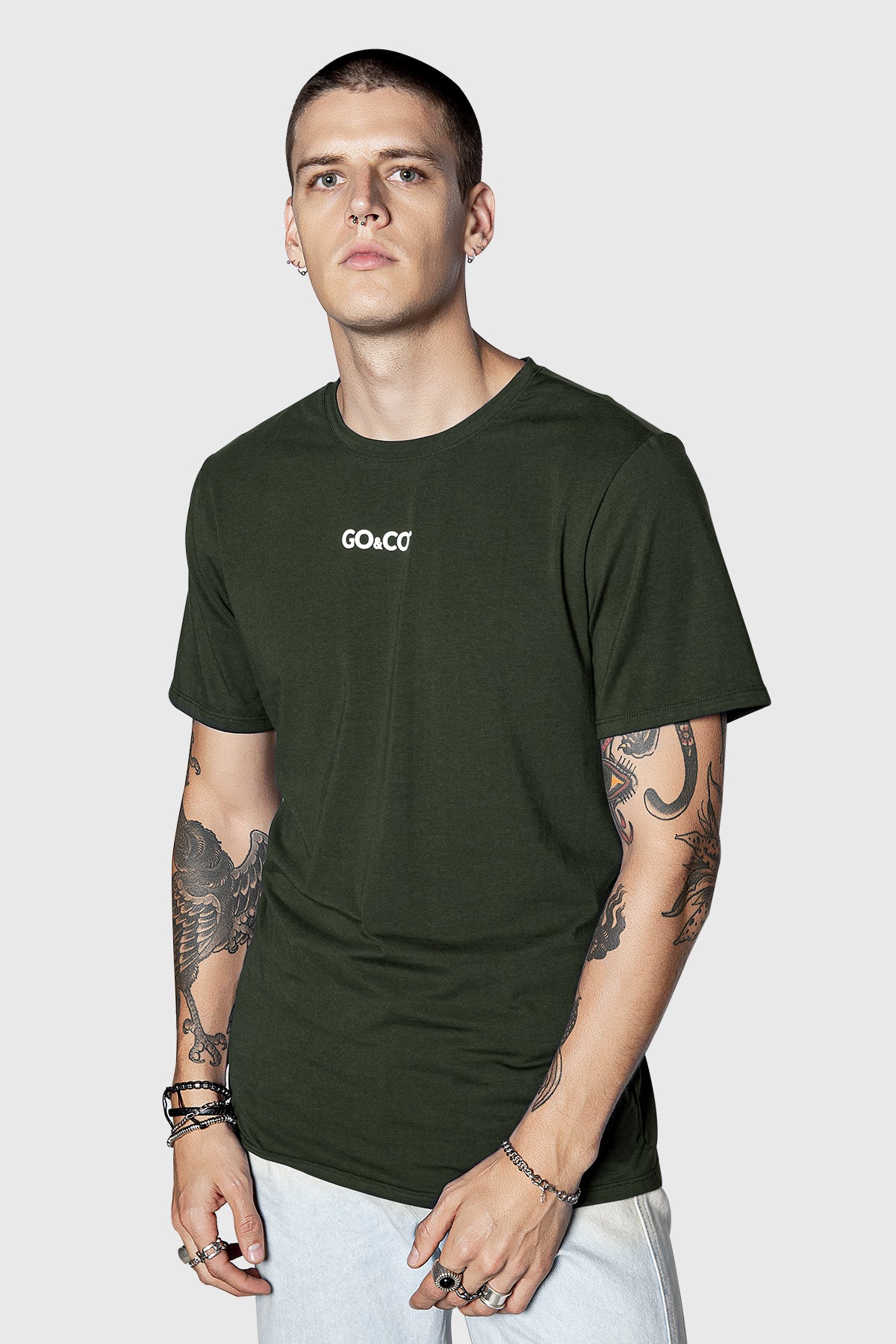 Camiseta GO&CO estampado verde militar